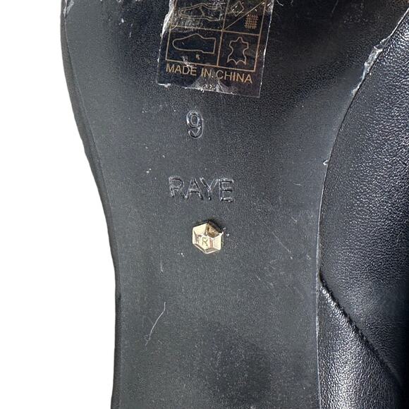 Raye Elo x Revolve Black Leather Boots Clear Heel size 9 - Picture 7 of 15
